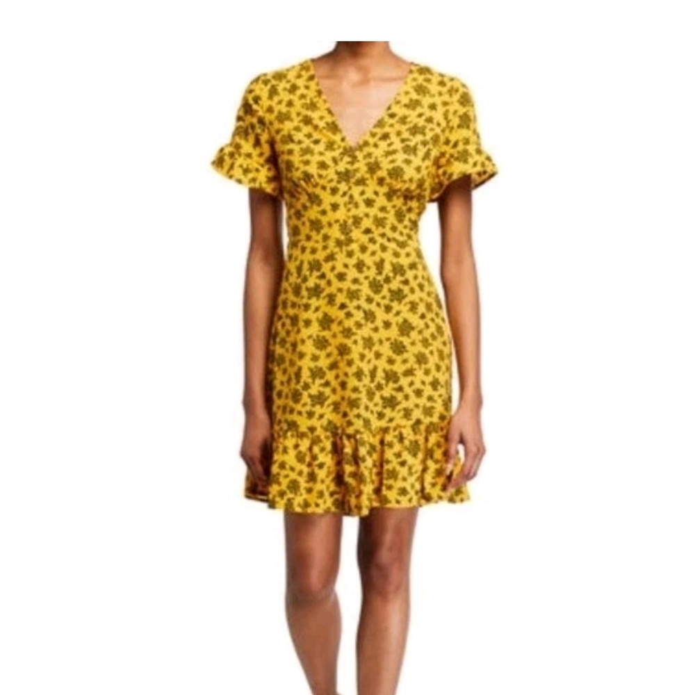 Michael Kors Yellow Floral Mini Dress